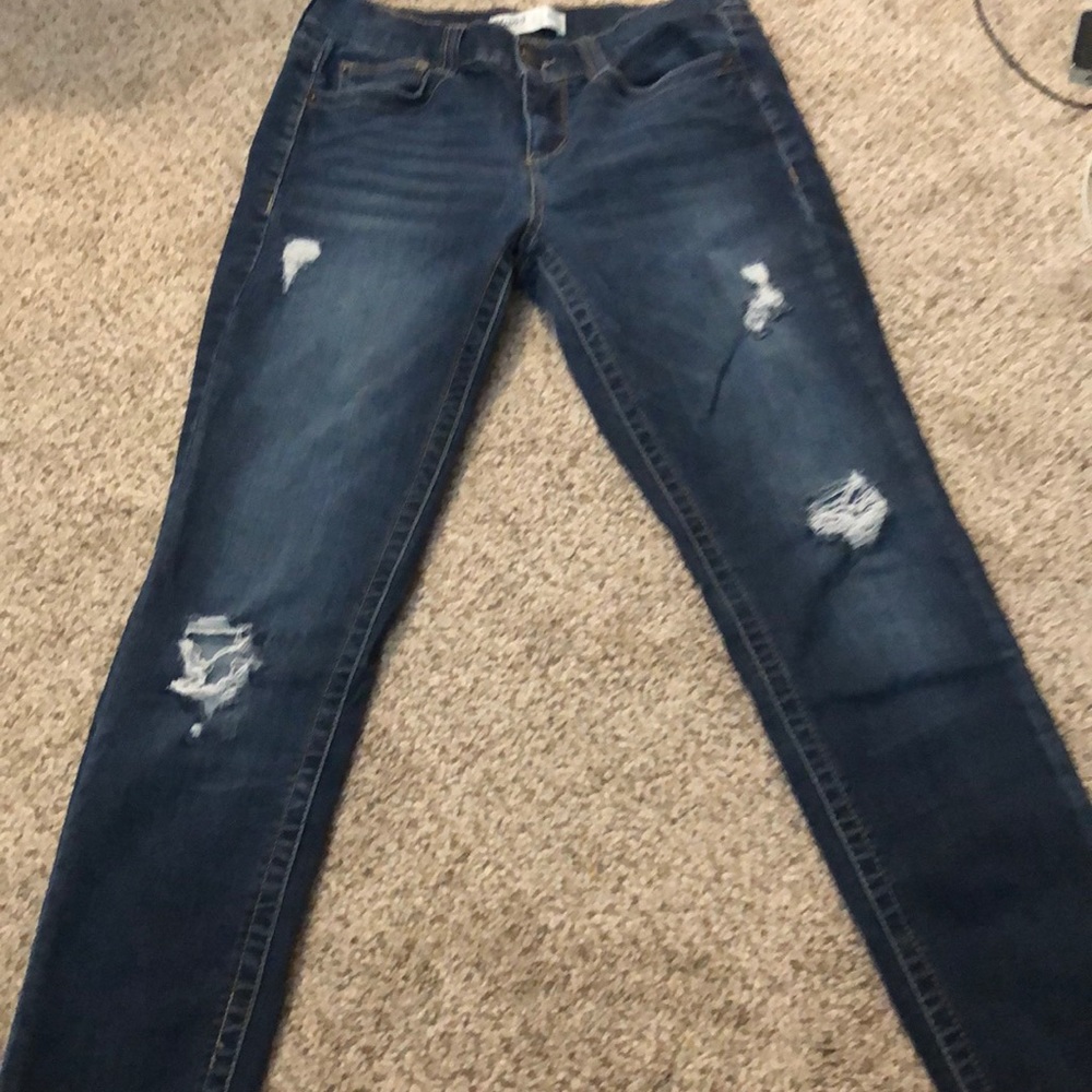 blue dark wash jeans